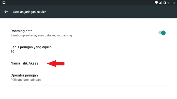 Setting APN Internet