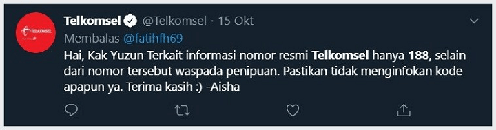 Nomor 188 Ternyata Milik Telkomsel