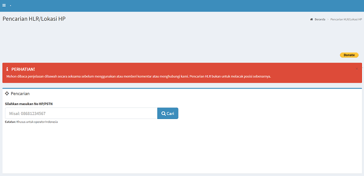 HLR Lookup Pelacak Posisi No HP