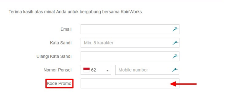 Cara Pakai Kode Promo dari KoinWorks