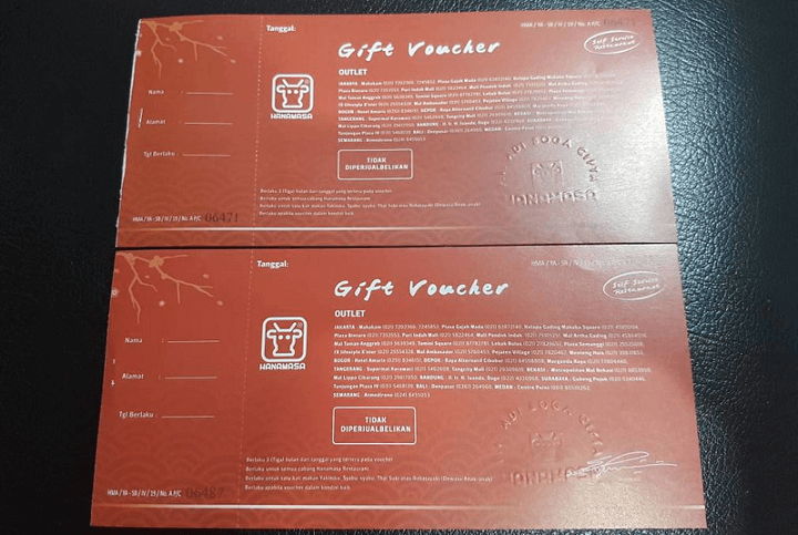 Jual Voucher Gift Makanan Hanamasa Termurah